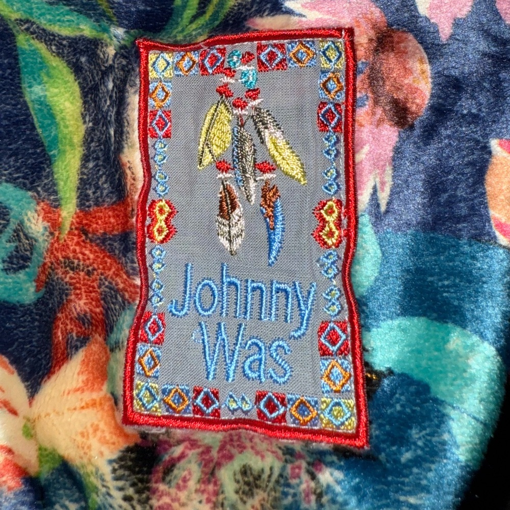 Johnny Was Floral Single Strap Drawstring Bag